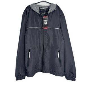 NWT Distortion Kids Medium (10/12) Water Resistant Raincoat - Black Grey Lining‎